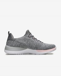 Skechers Dynamight Break-Through 12991-GYLP Ortopedik Lastik Bağcıklı Kadın Antrenman Ayakkabısı Gri