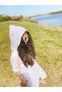 Yulakıdstore Papatya Giyilebilir Müslin Plaj Havlusu Beyaz
