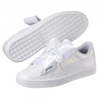 Puma Basket Heart Patent 363073-02 Ortopedik Bağcıklı Kadın Günlük Ayakkabı Beyaz