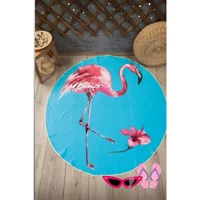 Yonca Butik Kadife Plaj Havlusu Mavi Pembe