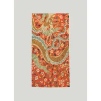 Wallhang Vintage Dragon Pamuklu Plaj Havlusu Turuncu