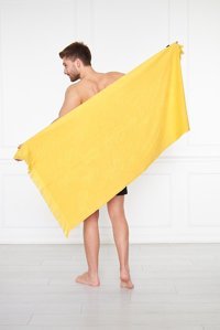 Whitefin Ananas Pamuklu Plaj Havlusu Sarı