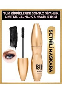 Rowenarose Big Volume Hacim Veren-Uzunluk Veren Lifting Etkili Suya Dayanıklı Siyah Maskara
