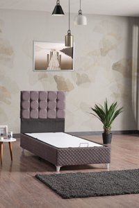 Evdemo Bengü 90 x 190 cm Sandıklı Tek Kişilik Baza Gri