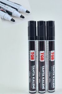Tgb 3'lü Doldurulabilir Silgili Silinebilir Siyah Tahta Kalemi