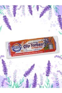 Vindex Lavanta Kokulu Büzgülü Orta Boy 55x60 cm Çöp Poşeti 10 Adet Lila
