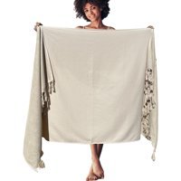 Cotton Therapy Saade Pamuklu Plaj Havlusu Taş Rengi