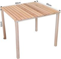 Exent 60 cm Kare Ahşap Kahverengi Kamp Maması