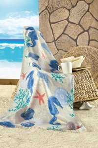 Maxstyle Seahorse Kadife Plaj Havlusu Çok Renkli