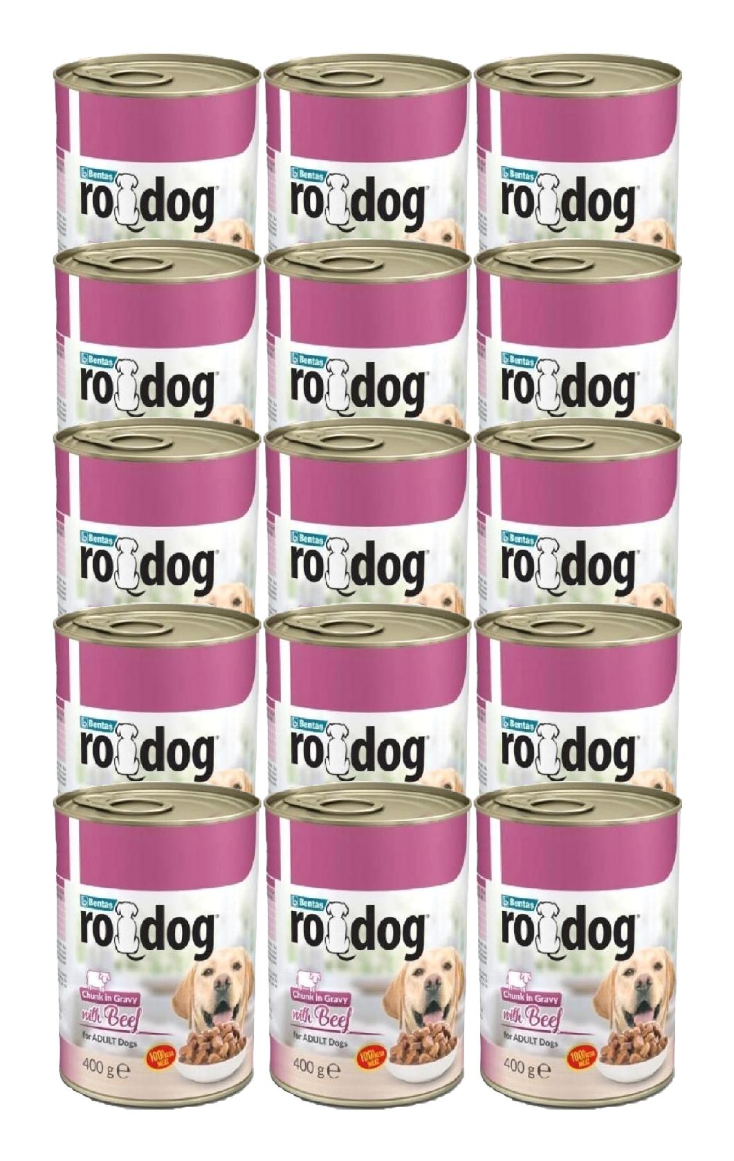 Ro Dog Sığır Etli Parça Etli Yetişkin Köpek Maması 15 x 400 gr 15'li