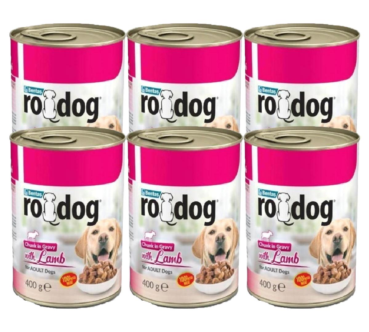 Ro Dog Kuzu Etli Parça Etli Yetişkin Köpek Maması 6 x 400 gr 6'lı