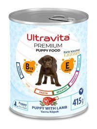 Ultravita Premium Yüksek Proteinli Kuzu Etli Yavru Köpek Maması 415 gr Tekli