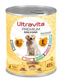 Ultravita Premium Yüksek Proteinli Biftek - Kuzu - Tavuk Kıyılmış Yetişkin Köpek Maması 415 gr Tekli