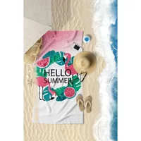 Vevien Home Hello Summer Pamuklu Plaj Havlusu Çok Renkli