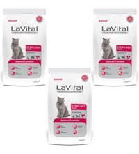La Vital Premium Somonlu Kısırlaştırılmış Düşük Tahıllı Yetişkin Kedi Maması 3x1.5 kg