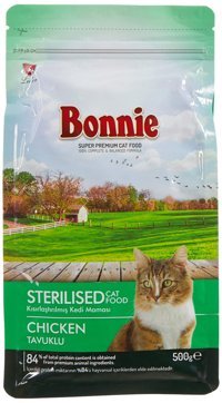 Bonnie Sterilised Tavuklu Kısırlaştırılmış Tahıllı Yetişkin Kedi Maması 500 gr