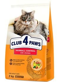 Club4paws Premium Hairball Tavuklu Tahıllı Yetişkin Kedi Maması 2 kg