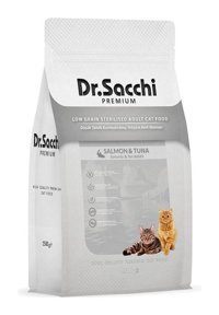 Dr.sacchi Premium Somon-Tuna Balıklı Kısırlaştırılmış Tahıllı Yetişkin Kedi Maması 1.5 kg