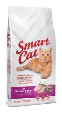 Smartcat Tavuk-Ciğer Tahıllı Yetişkin Kedi Maması 10 kg