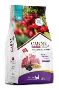 Carni-Life Adult Cat Böğürtlenli-Kuzu Etli Düşük Tahıllı Yetişkin Kedi Maması 1.5 kg