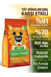 Kittylife Premium Tavuklu Kısırlaştırılmış Az Tahıllı Yetişkin Kedi Maması 10 kg
