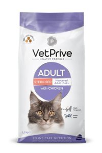 Vetprive Tavuklu Kısırlaştırılmış Tahıllı Yetişkin Kedi Maması 1.5 kg