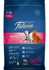 Felicia Kuzu Etli Yetişkin Köpek Maması 3 kg
