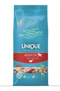 Unique Kuzu Etli Büyük-Orta Irk Yetişkin Köpek Maması 3 kg