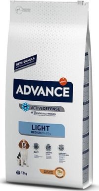 Advance Light Tavuk-Pirinç Orta Irk Yetişkin Köpek Maması 12 kg