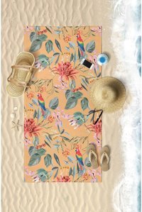 Vevienhome Summer Parrot Pamuklu Plaj Havlusu Çok Renkli