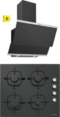 Silverline CS5335B01 - 3420 CLASSY 60 Doğalgazlı Cam Klasik Ocak Davlumbaz İkili Set 2'li Ankastre Set Siyah