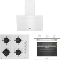 Altus 321 W - 159 DHW - 525 W Doğalgazlı Cam Klasik Set Üstü Davlumbaz 3'lü Ankastre Set Beyaz