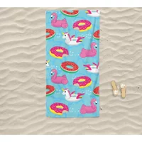 Marte Home Flamingo Unicorn Pamuklu Plaj Havlusu Çok Renkli