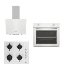 Altus ALA 310HW- ALA 159 DHW OCAK-ALA 535 HW Doğalgazlı Cam Klasik Set Üstü Davlumbaz 3'lü Ankastre Set Beyaz