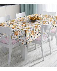 Realhomes Polyester 140 x 140 cm Dikdörtgen Masa Örtüsü Beyaz