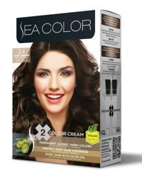Sea Color 3.4 Koyu Kestane Vegan Krem Saç Boyası 50 ml