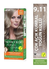Nevacolor Natural Colors 9.11 Çok Açık Kumral Yoğun Küllü Krem Saç Boyası 50 Ml