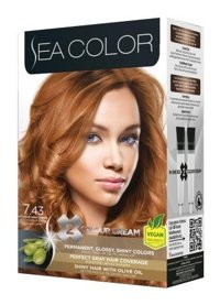Sea Color 7.43 Yoğun Parlak Bakır Vegan Krem Saç Boyası 50 ml