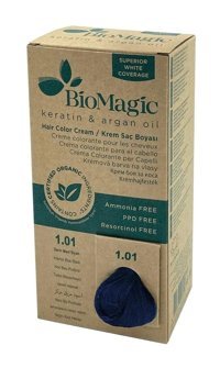 BioMagic Keratin & Argan Yağı 1.01 Derin Mavi Siyah Organik Amonyaksız Krem Saç Boyası 60 Ml