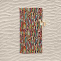 Pastel Stripe Pamuklu Plaj Havlusu Çok Renkli