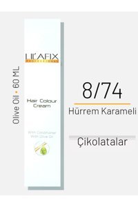 Lilafix With Olive Oil 8.74 Hürrem Karameli Krem Saç Boyası 60 ml