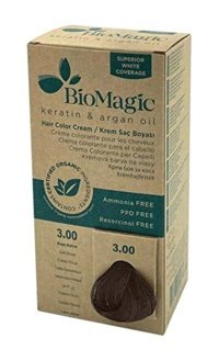 BioMagic Doğal 3.00 Koyu Kahve Organik Amonyaksız Krem Saç Boyası 60 Ml