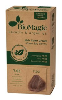 BioMagic Doğal 07.03 Karamel Organik Amonyaksız Krem Saç Boyası 60 Ml