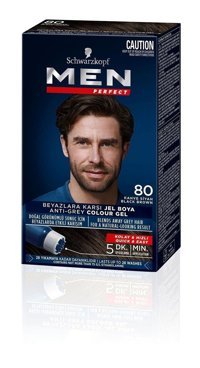 Schwarzkopf Men Perfect 80 Kahve Siyah Amonyaksız Jel Erkek Saç Boyası 40 ml