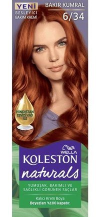 Wella Koleston Naturals 6.34 Bakır Krem Saç Boyası 50 Ml