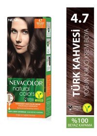 Nevacolor Natural Colors 4.7 Türk Kahvesi Krem Saç Boyası 50 Ml