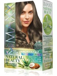 Maxx Deluxe Natural Beauty 8.11 Yoğun Açık Küllü Kumral Amonyaksız Krem Saç Boyası 60 Ml