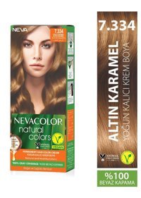 Nevacolor Natural Colors 7.334 Altın Karamel Krem Saç Boyası 50 Ml