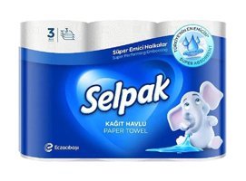 Selpak 3 Katlı 3'lü Rulo Kağıt Havlu
