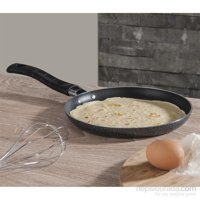 Evren P-380 Plastik Saplı Alüminyum 26 cm Krep Tava Siyah